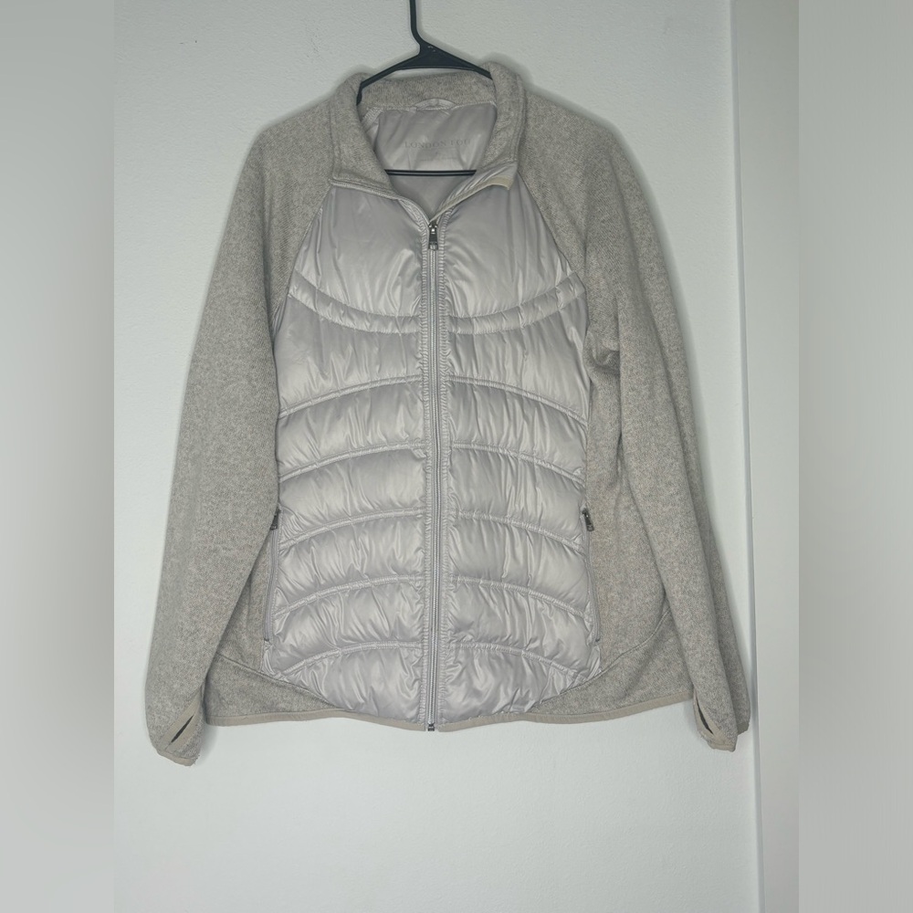 London Fog Silver/Grey Puffer Zip Up Jacket Sz XL